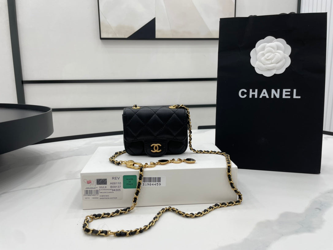 ChanelMini Flap Bag Black For Women, Women’s Bags 3.5in/9cm