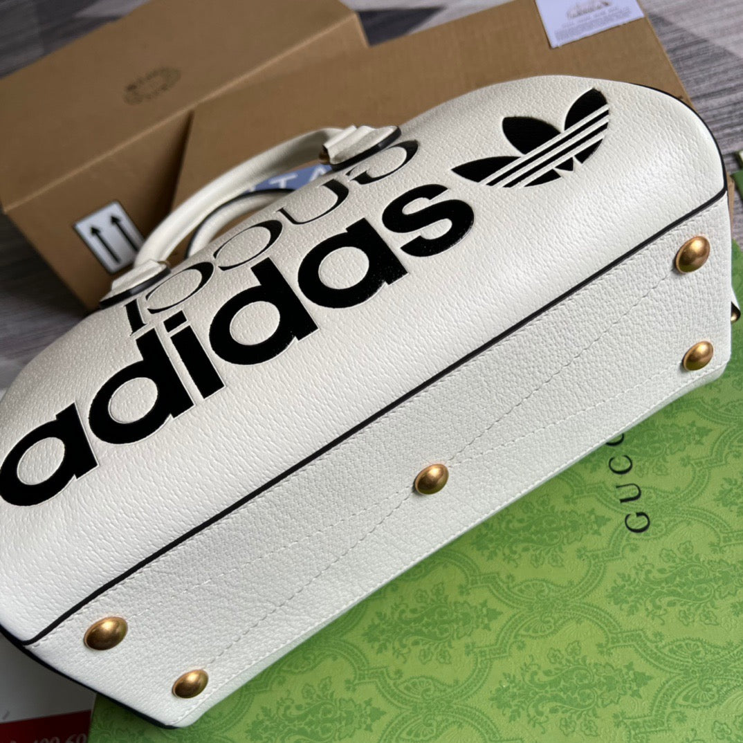gg x Adidas Mini Duffle Bag White For Women, Women’s Bags 12.4in/32cm gg 702397 U3ZCT 8727