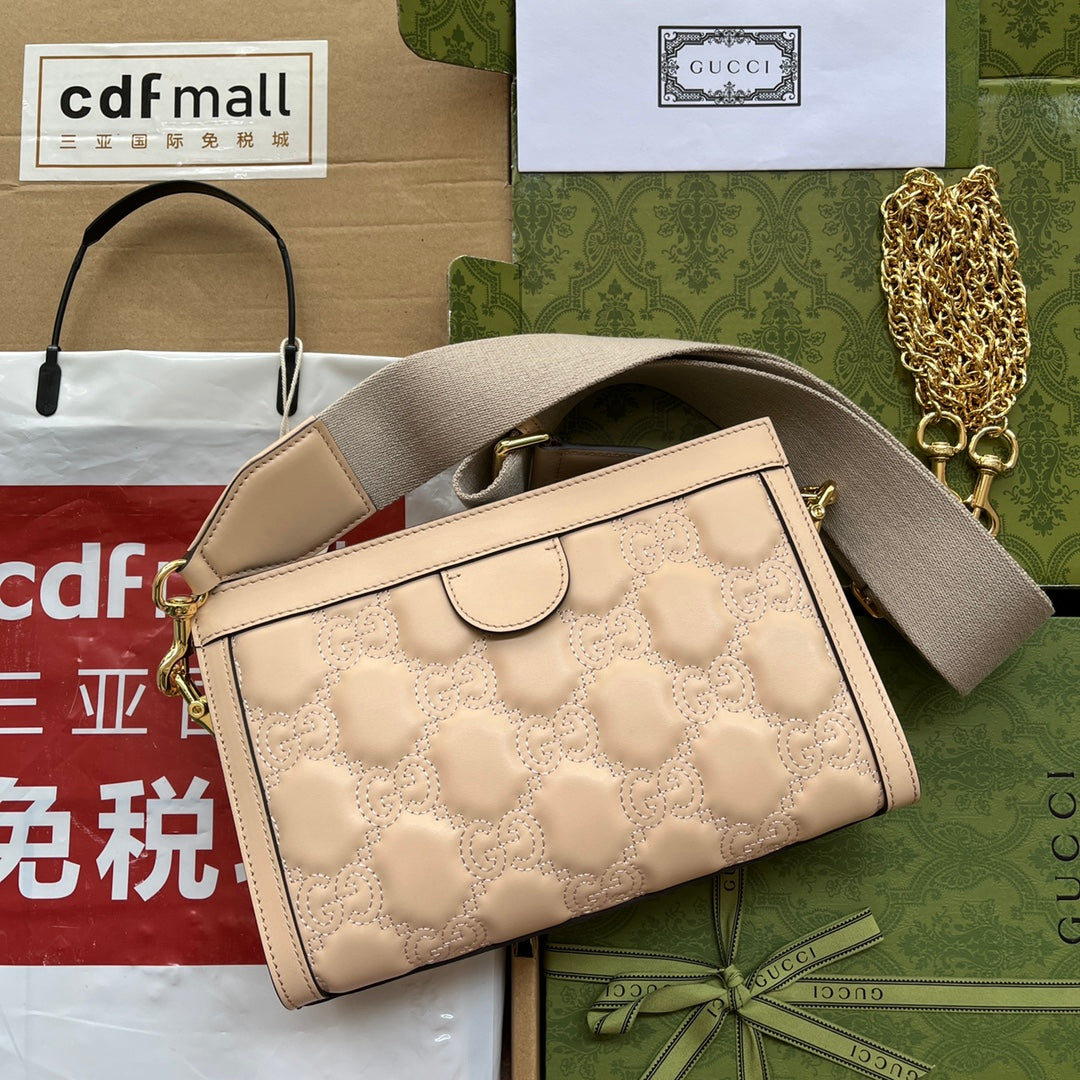 gg Matelassé Small Bag Beige For Women, Women’s Bags 10.2in/26cm gg 