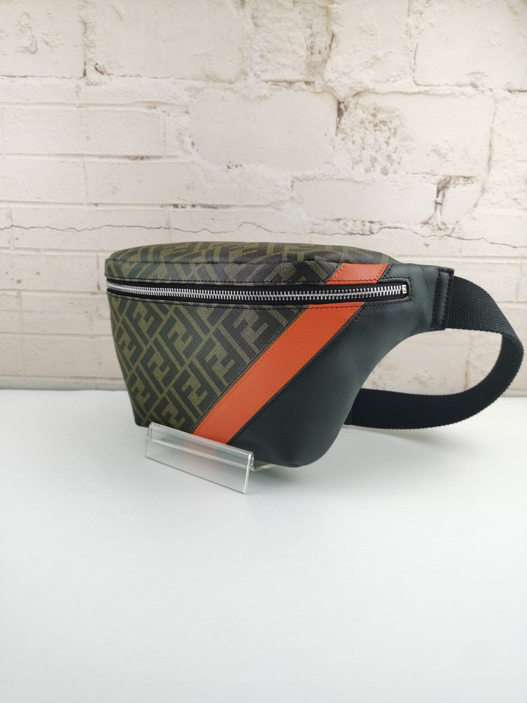 FI Belt Bag Khaki/Orange For Men, Men’s Bags 18.1in/46cm FF 7VA434