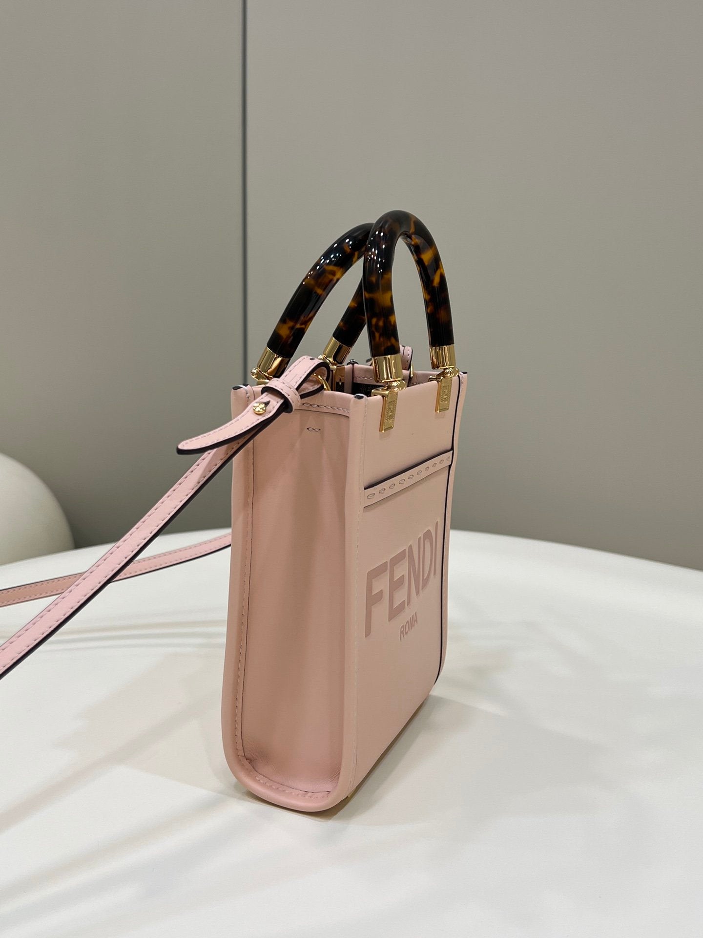FI Mini Sunshine Shopper Pink For Women, Women’s Handbags, Shoulder And Crossbody bags 7.1in/18cm FF 8BS051