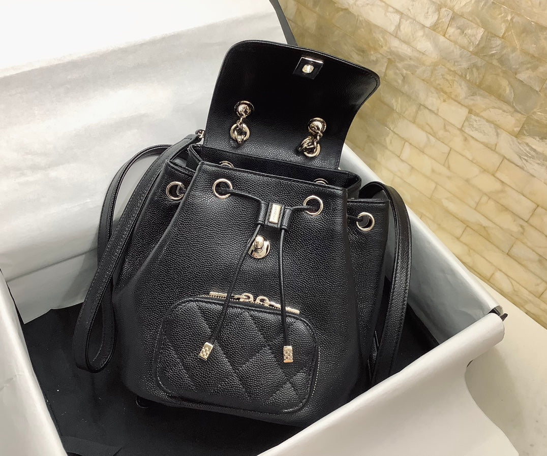 ChanelSmall Affinity Backpack Black For Women, Women’s Bags 9.8in/25cm