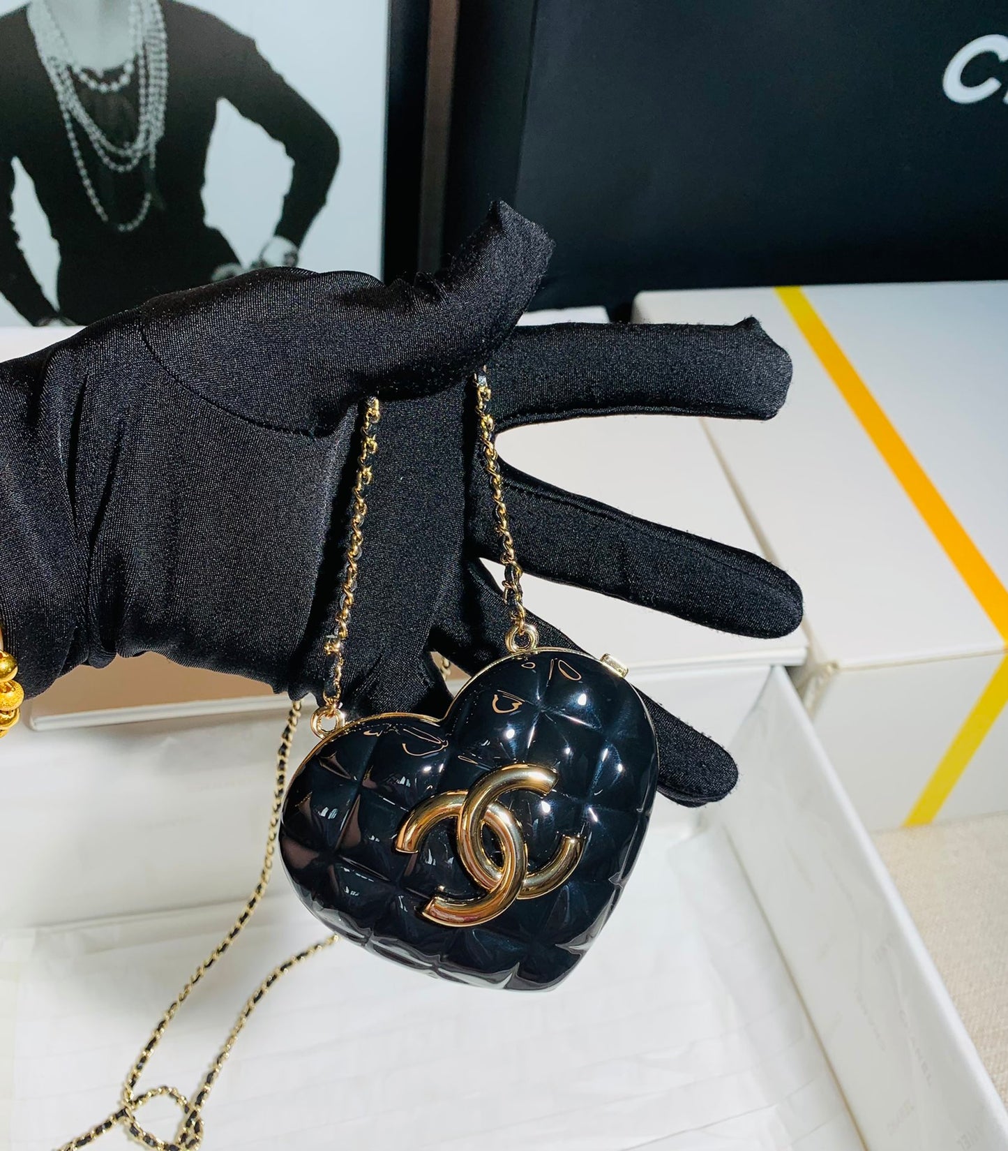ChanelLong Necklace Bag Black For Women, Women’s Bags 3in/7.6cm