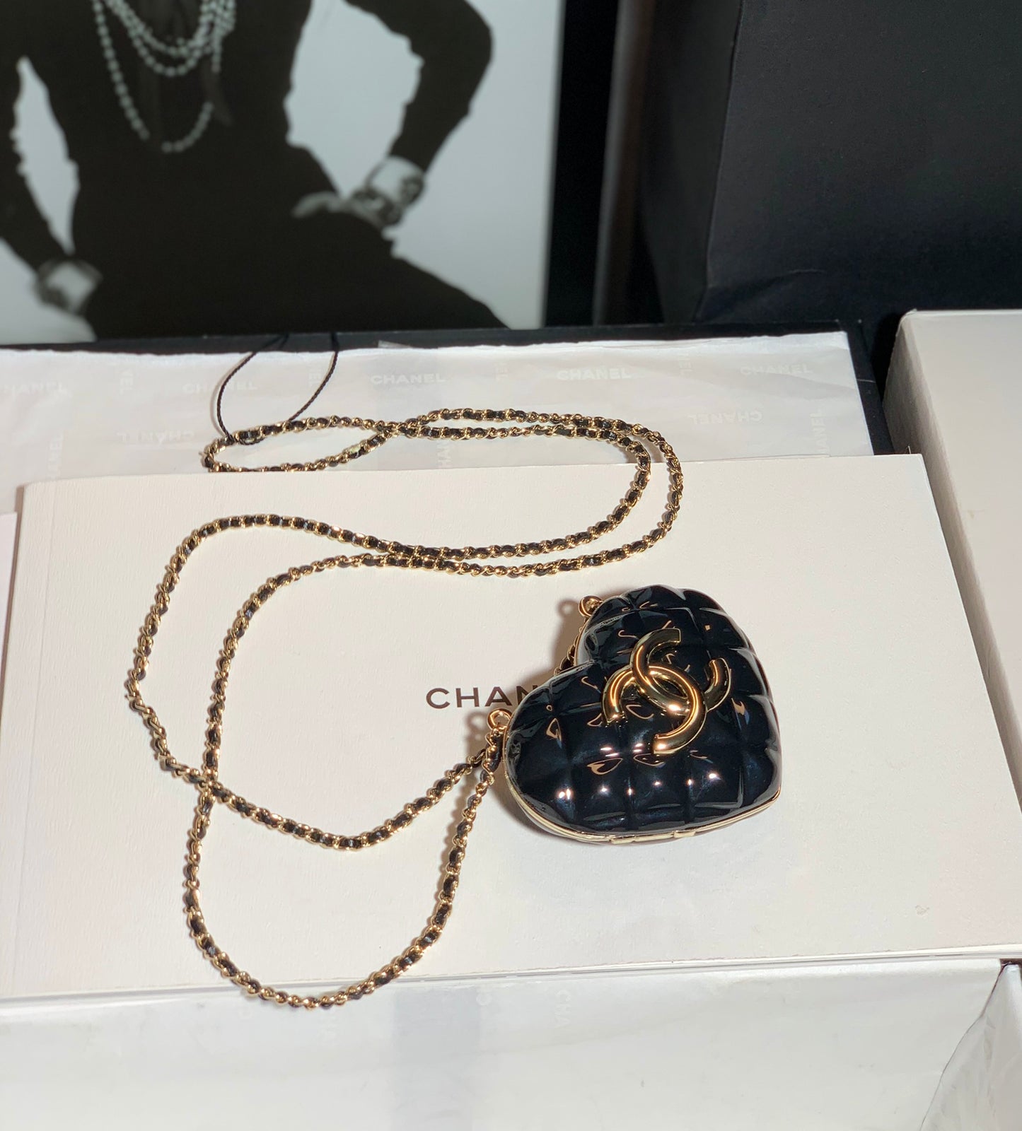ChanelLong Necklace Bag Black For Women, Women’s Bags 3in/7.6cm