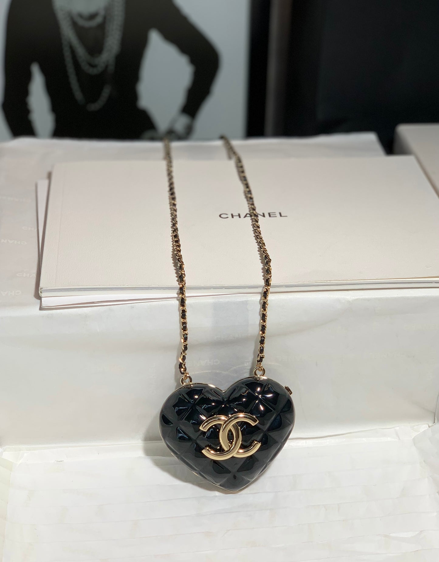ChanelLong Necklace Bag Black For Women, Women’s Bags 3in/7.6cm