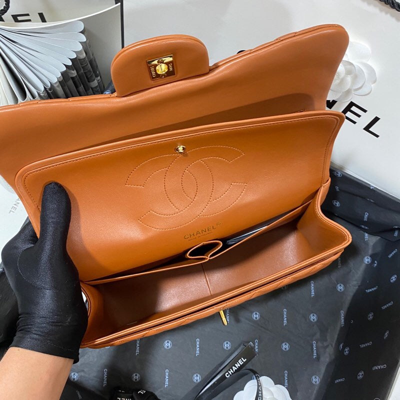 ChanelLarge Classic Handbag Gold Hardware Brown For Women, Women’s Handbags, Shoulder Bags 11.8in/30cm