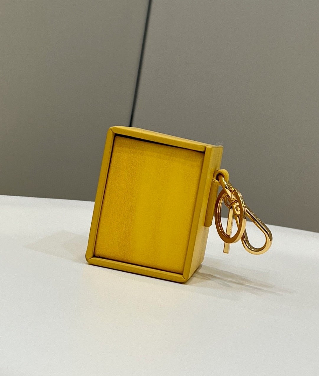 FI Logo Box Keychain Yellow Charm Bag For Woman 8cm/3in