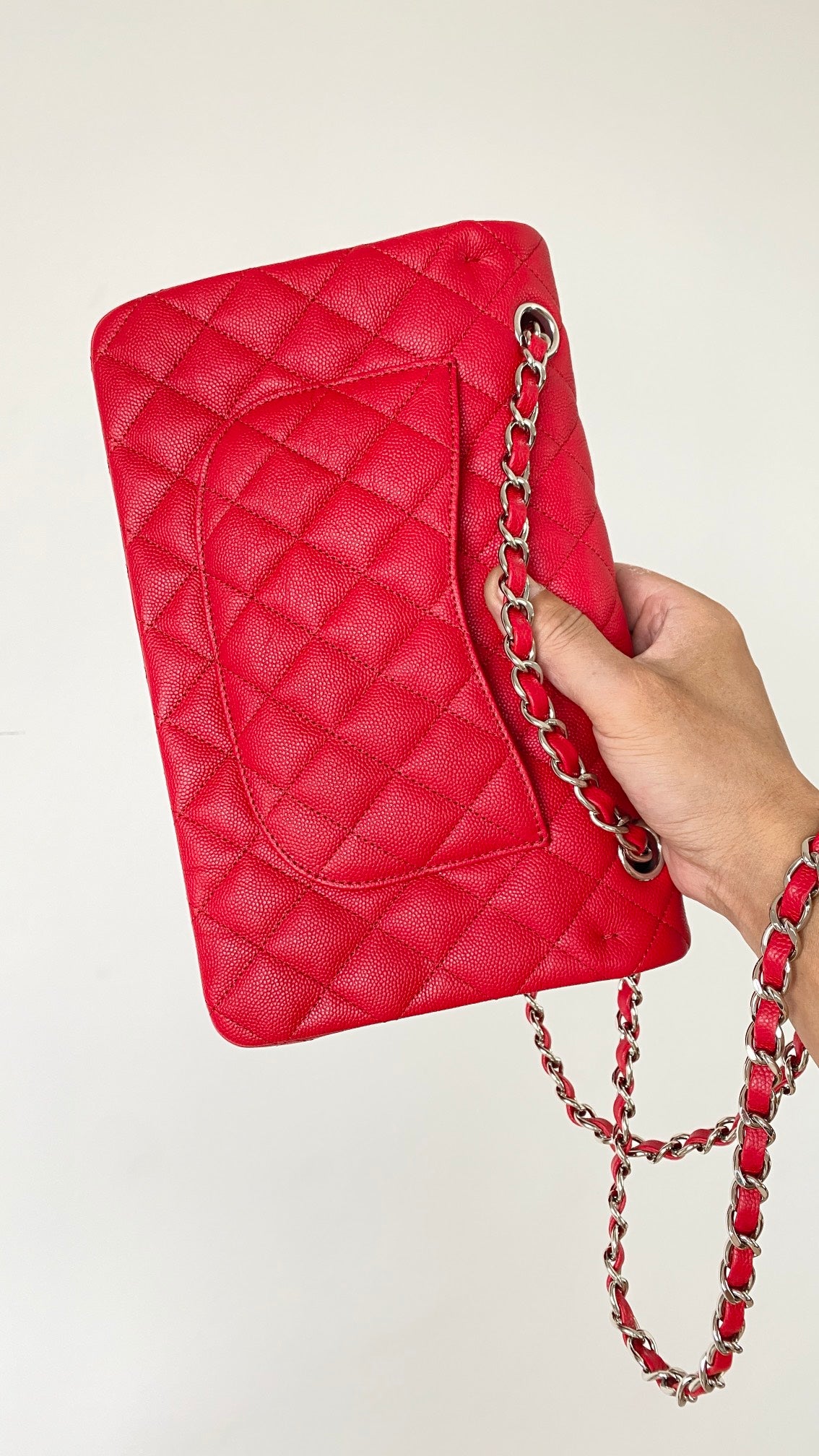 ChanelSmall Classic Handbag Red For Women, Women’s Bags 9.1in/23cm