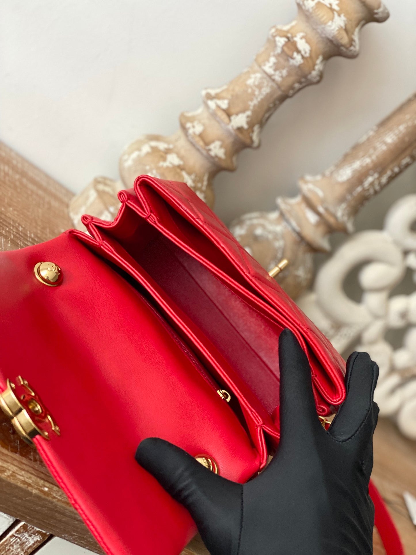 CHL Classic Diamond Flap Bag Red For Women, Women’s Bags 9.1in/23cm