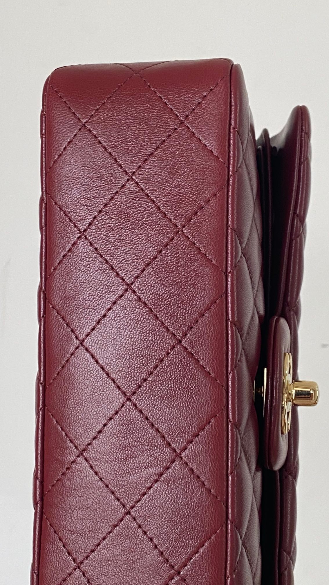 ChanelSmall Classic Handbag Dark Red For Women, Women’s Bags 9.1in/23cm