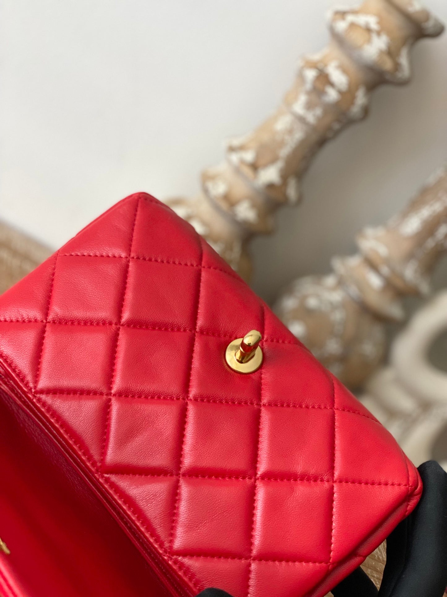 CHL Classic Diamond Flap Bag Red For Women, Women’s Bags 9.1in/23cm