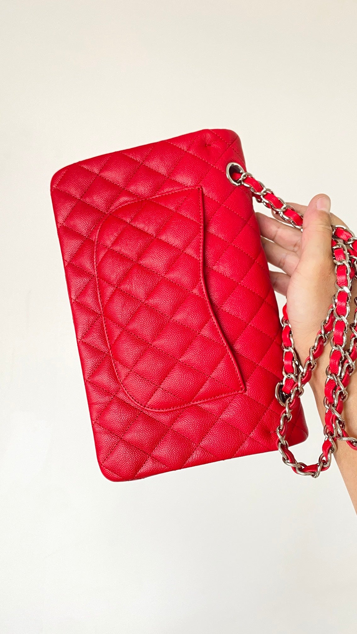 ChanelSmall Classic Handbag Red For Women, Women’s Bags 9.1in/23cm