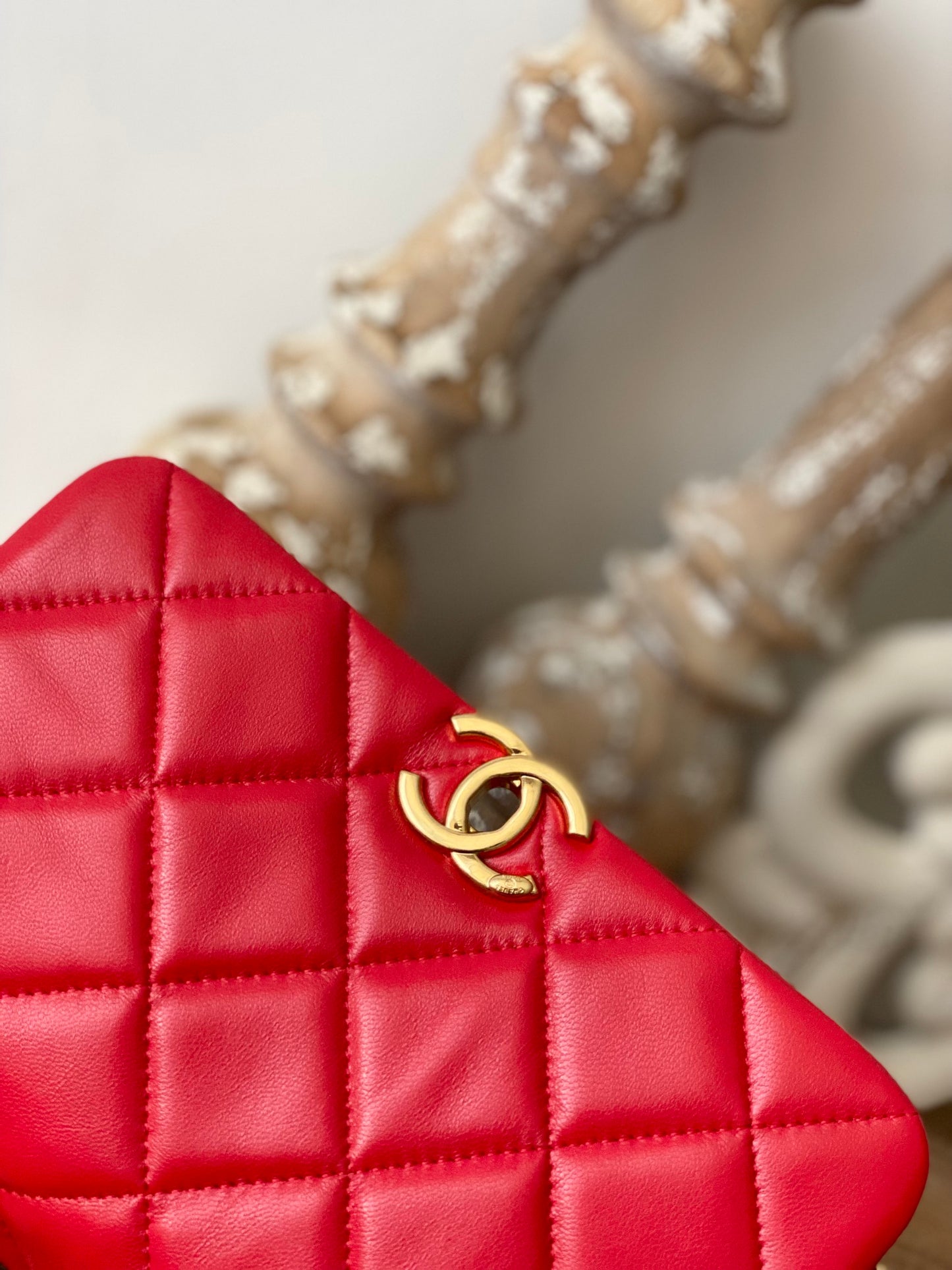CHL Classic Diamond Flap Bag Red For Women, Women’s Bags 9.1in/23cm