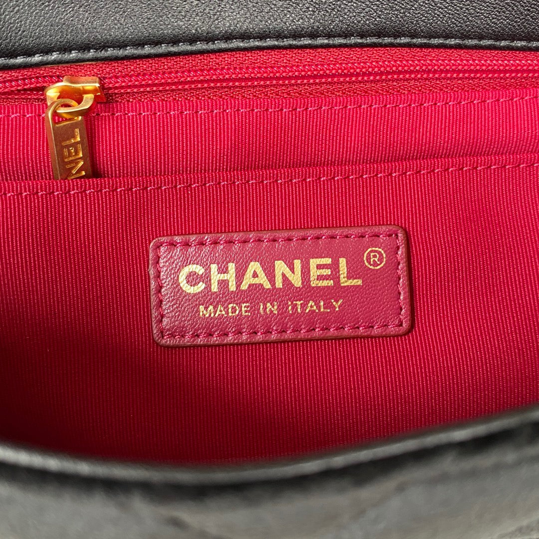 Chanel Flap Bag Gold Hardware Black For Women, Women’s Handbags, Shoulder Bags 9.4in/24cm AS3451