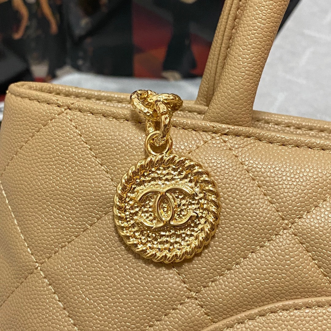 ChanelMedallion Tote Gold Hardware Caviar Yellow For Women, Women’s Handbags, Shoulder Bags 15.6in/32cm
