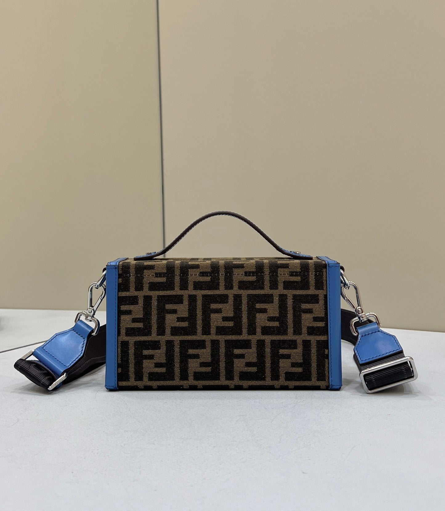 FI Mon Baguette Soft Trunk Brown and Blue Bag For Woman 21.5cm/8.5in