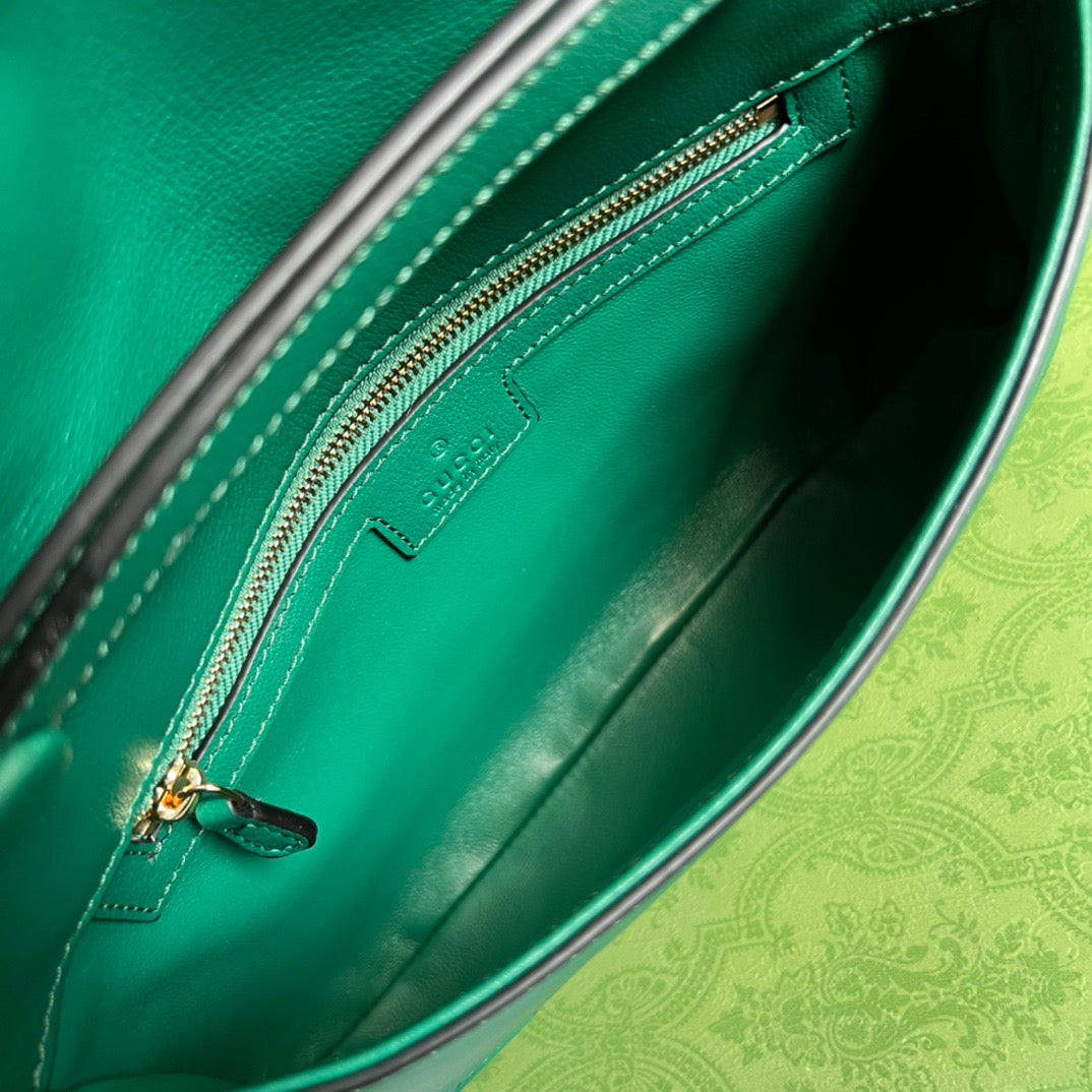 gg Blondie Shoulder Bag Green For Women, Women’s Bags 11in/28cm gg