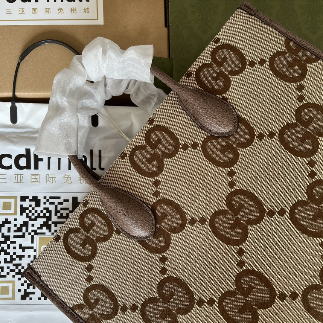 gg Tote Bag With Jumbo Camel And Ebony Jumbo gg Canvas For Women 14.6in/37cm 678839 UKMDG 2570