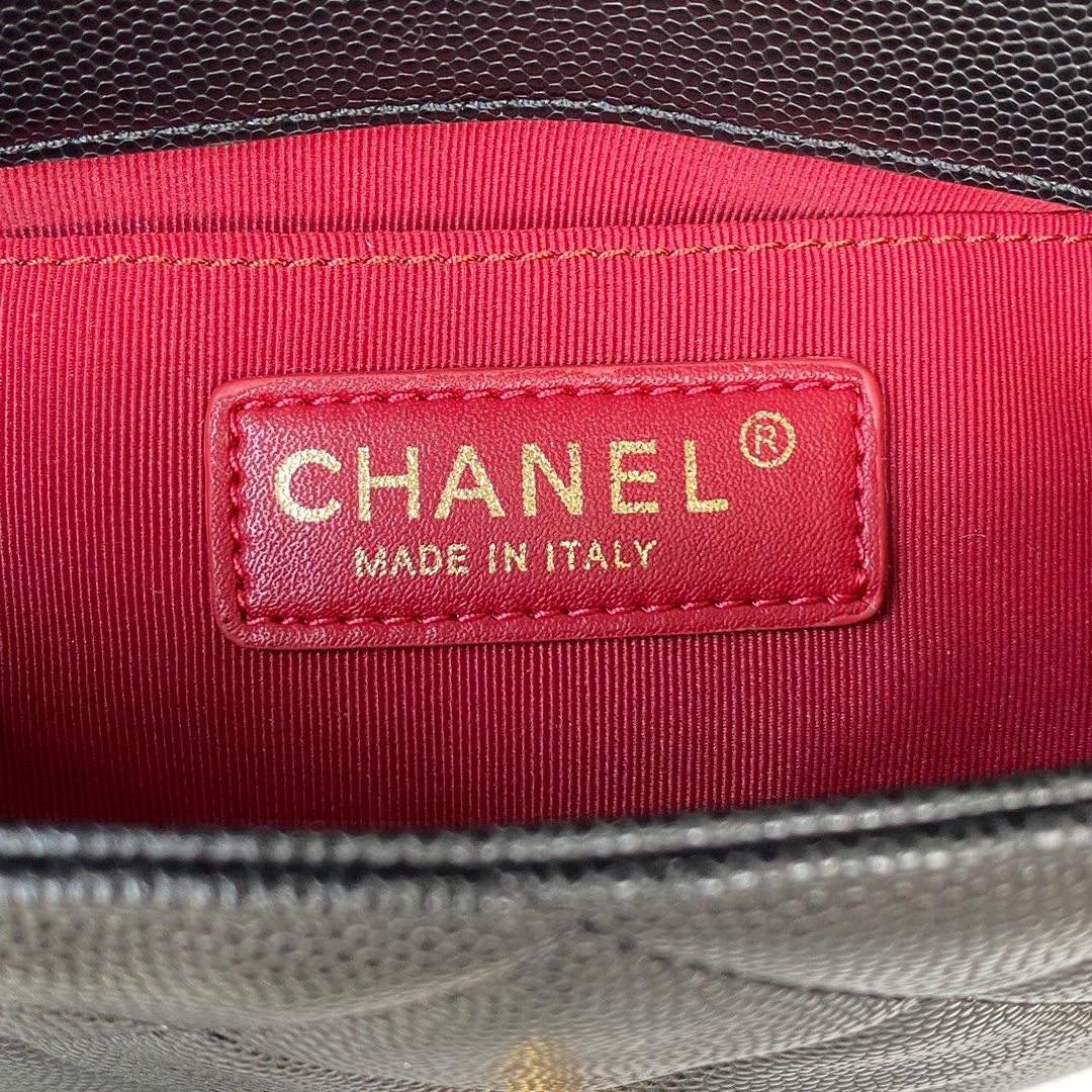 ChanelMini Flap Bag With Top Handle Gold Hardware Black For Women, Women’s Handbags, Shoulder Bags 7.9in/20cm AS2431