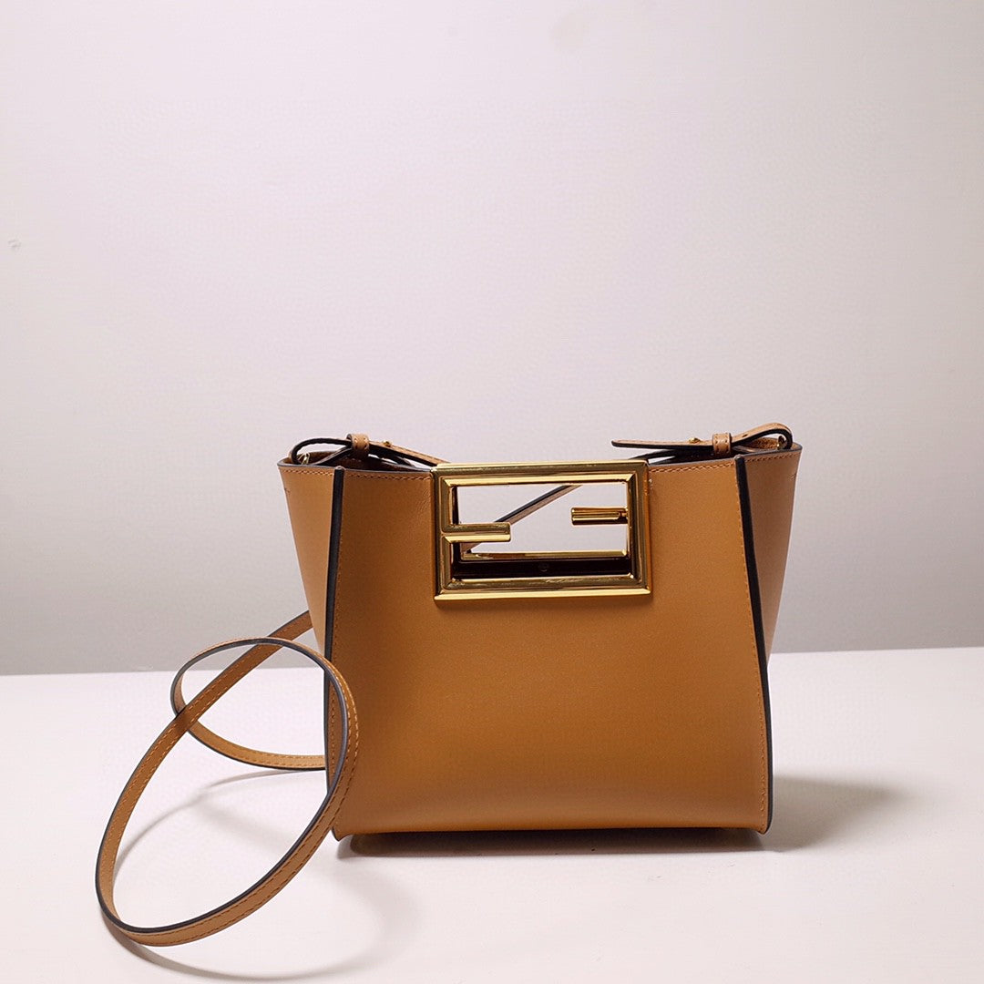 FI Way Small Brown Bag For Woman 17.5cm/7in