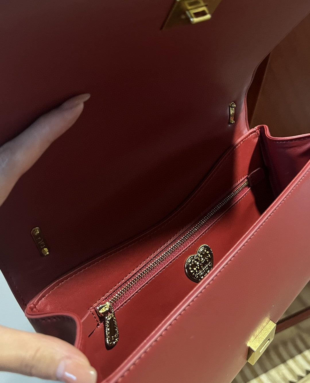 DG Large Devotion Bag In Quilted Nappa Burgundy For Women 10in/26cm DG