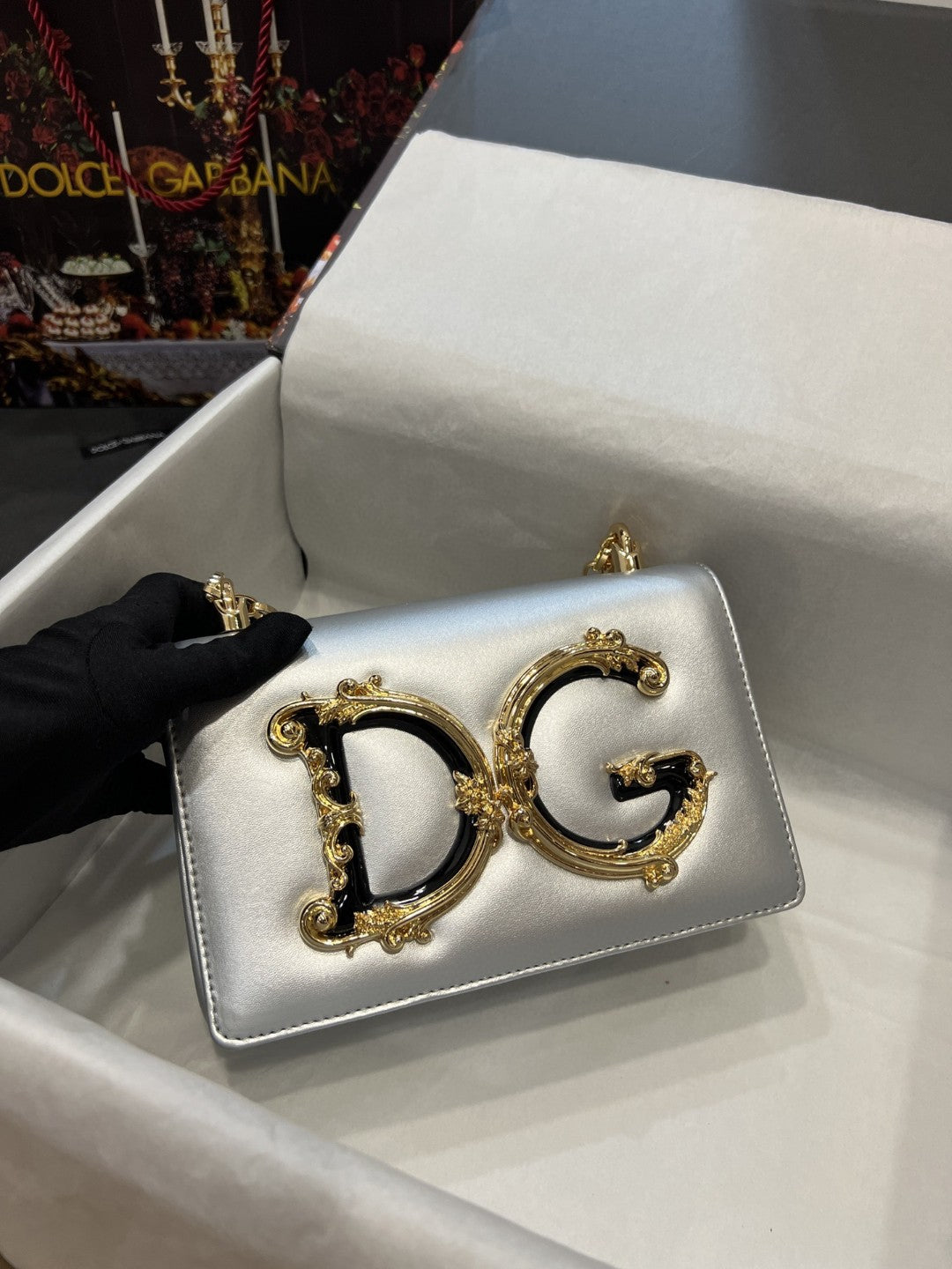 DG Nappa DG Girls Shoulder Bag Silver For Women 8.3in/21cm DG