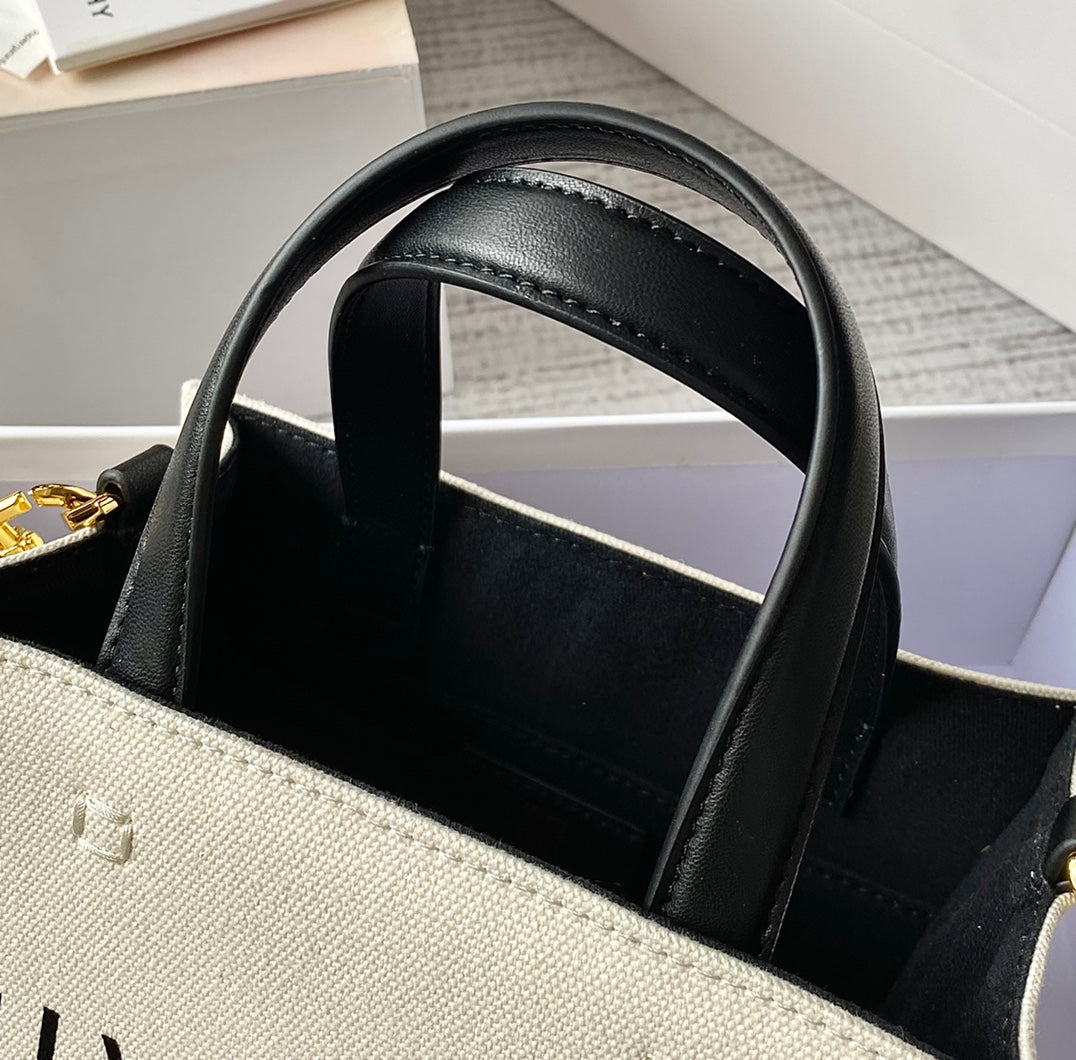 gv Medium G Tote Shopper Bag Canvas Black/Red For Women, Handbags, Shoulder Bags 7.5in/19cm GVC