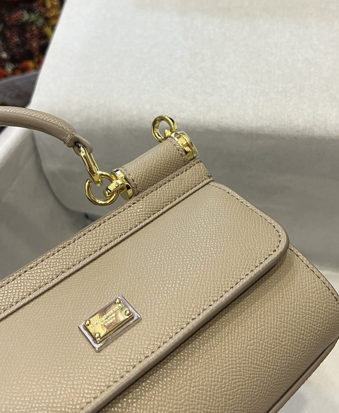 DG Small Sicily Bag In Dauphine Beige For Women 7.5in/19cm DG