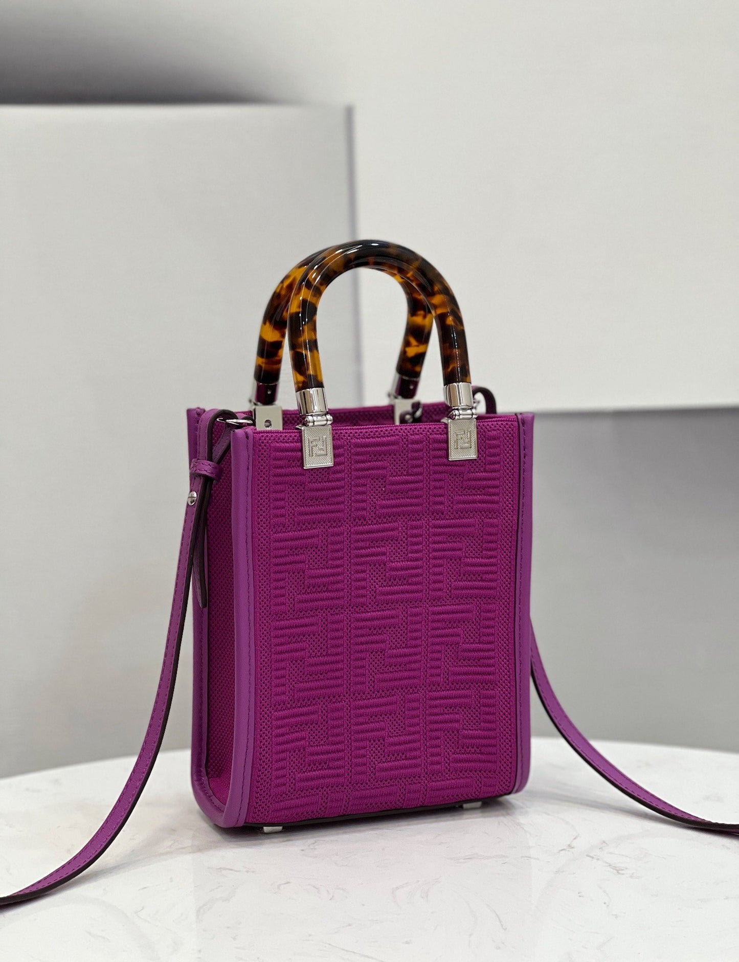 FI Mini Sunshine Shopper Purple For Women, Women’s Handbags, Shoulder And CrossBody Bags 7.1in/18cm FF 8BS051