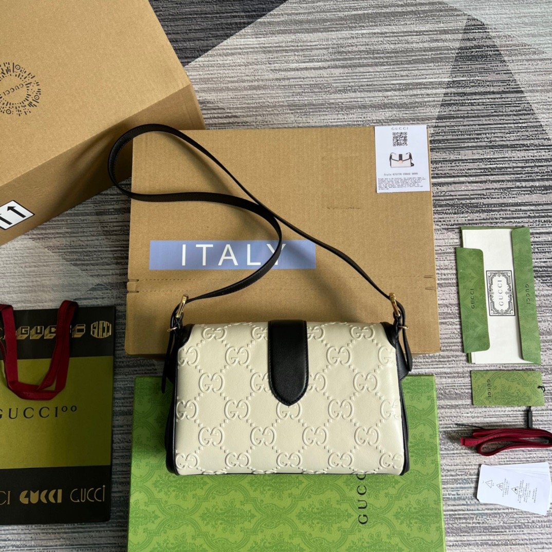 gg Small gg Top Handle Bag White For Women, Women’s Bags 17.7in/19cm gg 675791 UD9AX 9099