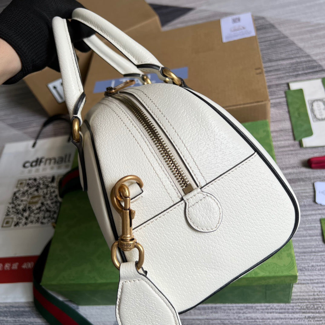 gg x Adidas Mini Duffle Bag White For Women, Women’s Bags 12.4in/32cm gg 702397 U3ZCT 8727