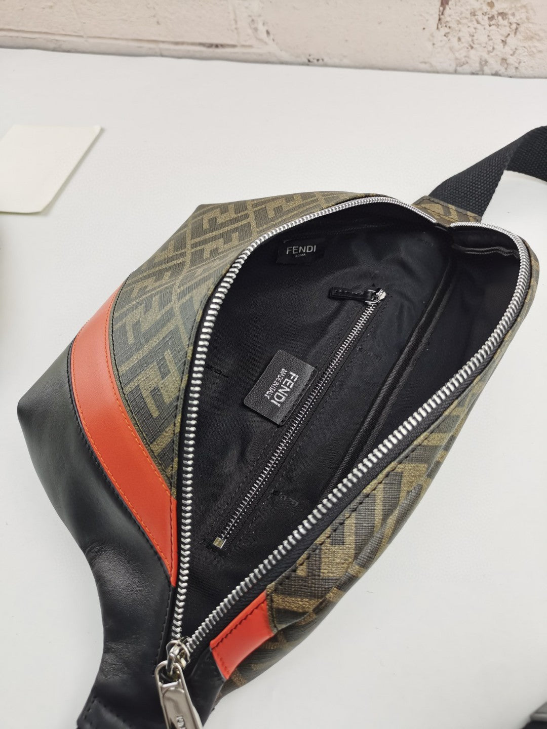 FI Belt Bag Khaki/Orange For Men, Men’s Bags 18.1in/46cm FF 7VA434