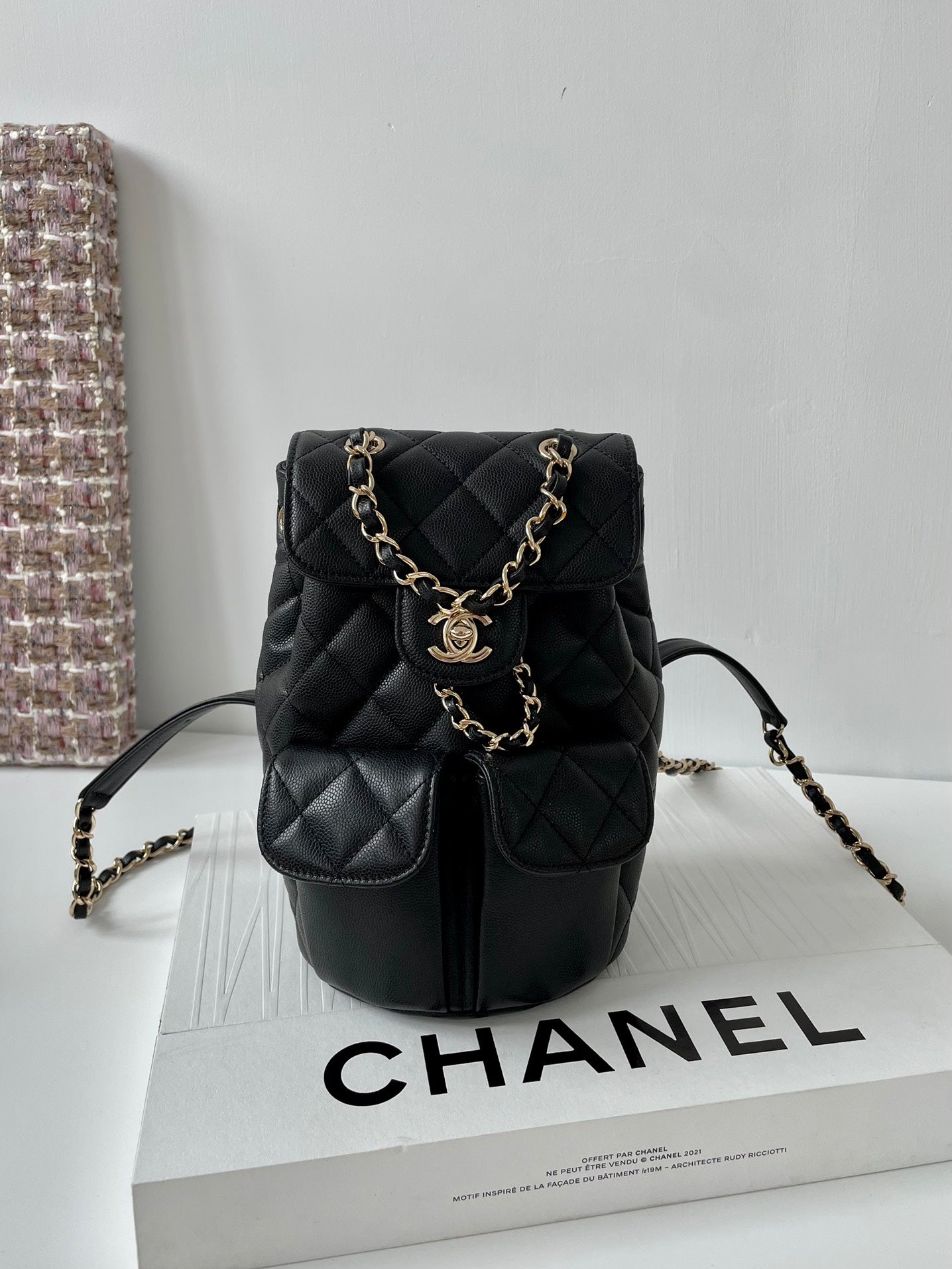 ChanelMedium BackPack Bag Black For Women, Women’s Bags 9.8in/25cm