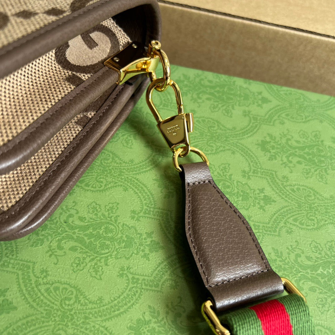 gg Ophidia Mini Jumbo gg Bag Camel And Ebony Jumbo gg Canvas For Men 4.7in/12cm gg