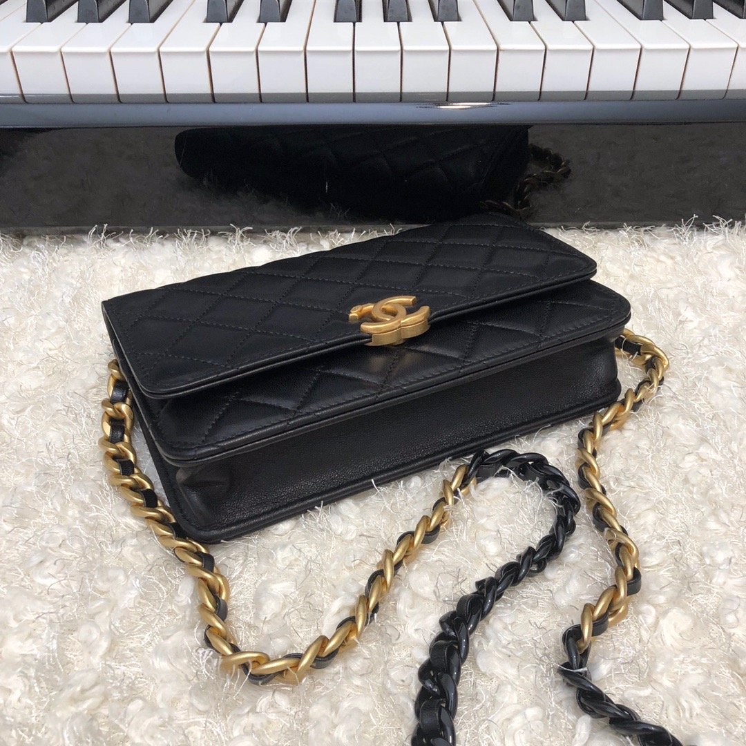 ChanelOriginal Small Classic Flap Bag Gold Hardware Black For Women, Women’s Handbags, Shoulder Bags 7.5in/19cm AP33814