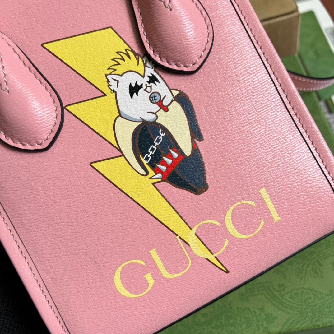gg Bananya Print Mini Tote Bag Pink For Women, Women’s Bags 7.9in/20cm gg 671623 U5XAG 5964