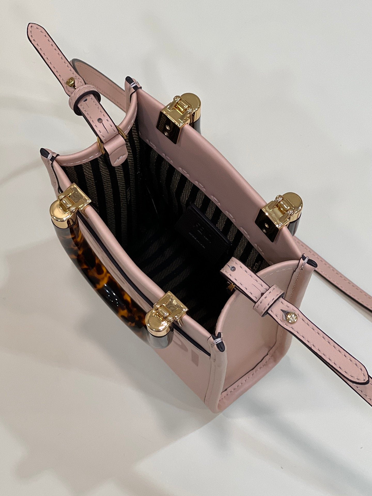 FI Mini Sunshine Shopper Pink For Women, Women’s Handbags, Shoulder And Crossbody bags 7.1in/18cm FF 8BS051