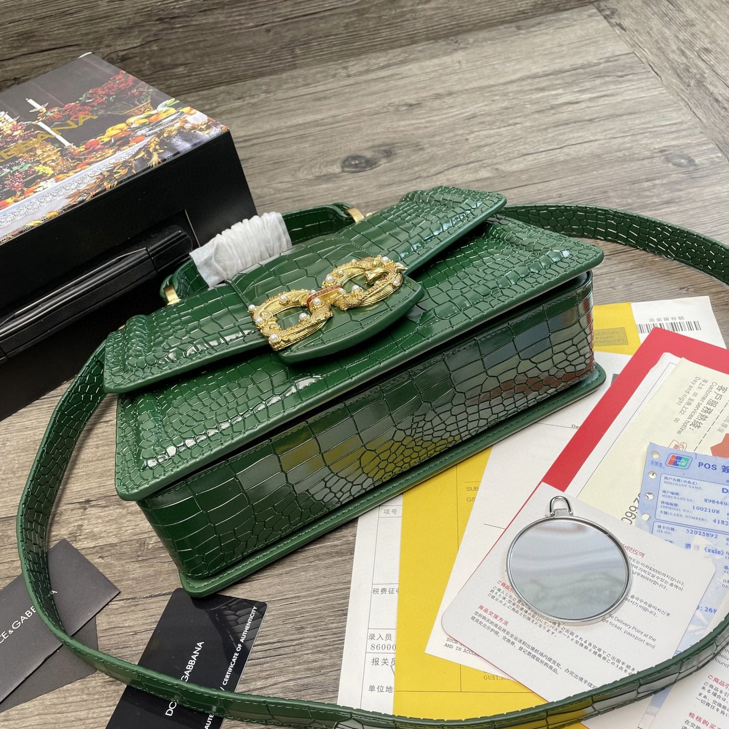 DG Print DG Girls Bag Green For Women 10.6in/27cm DG