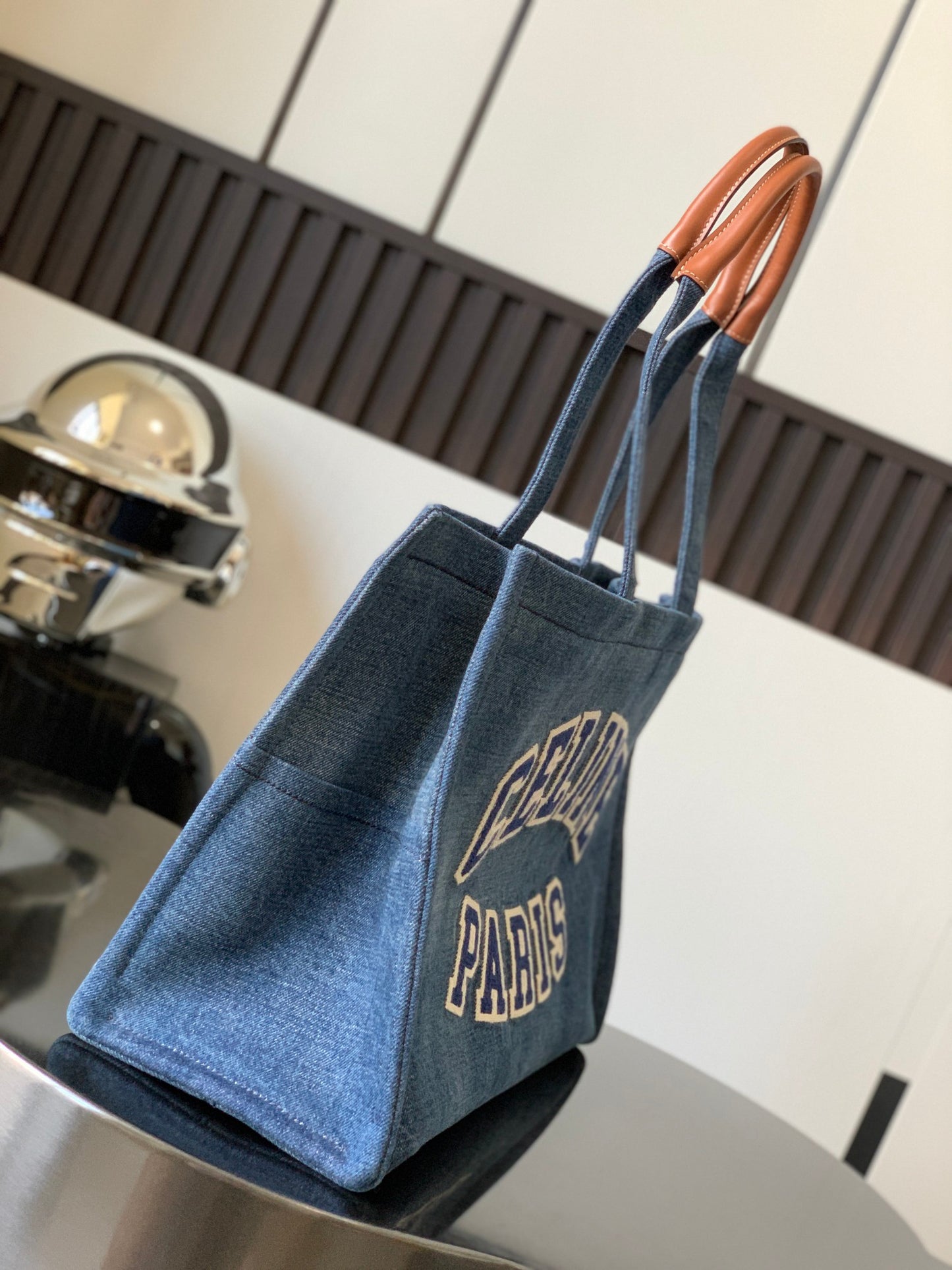 CE Medium Denim Tote For Women 16in/41cm