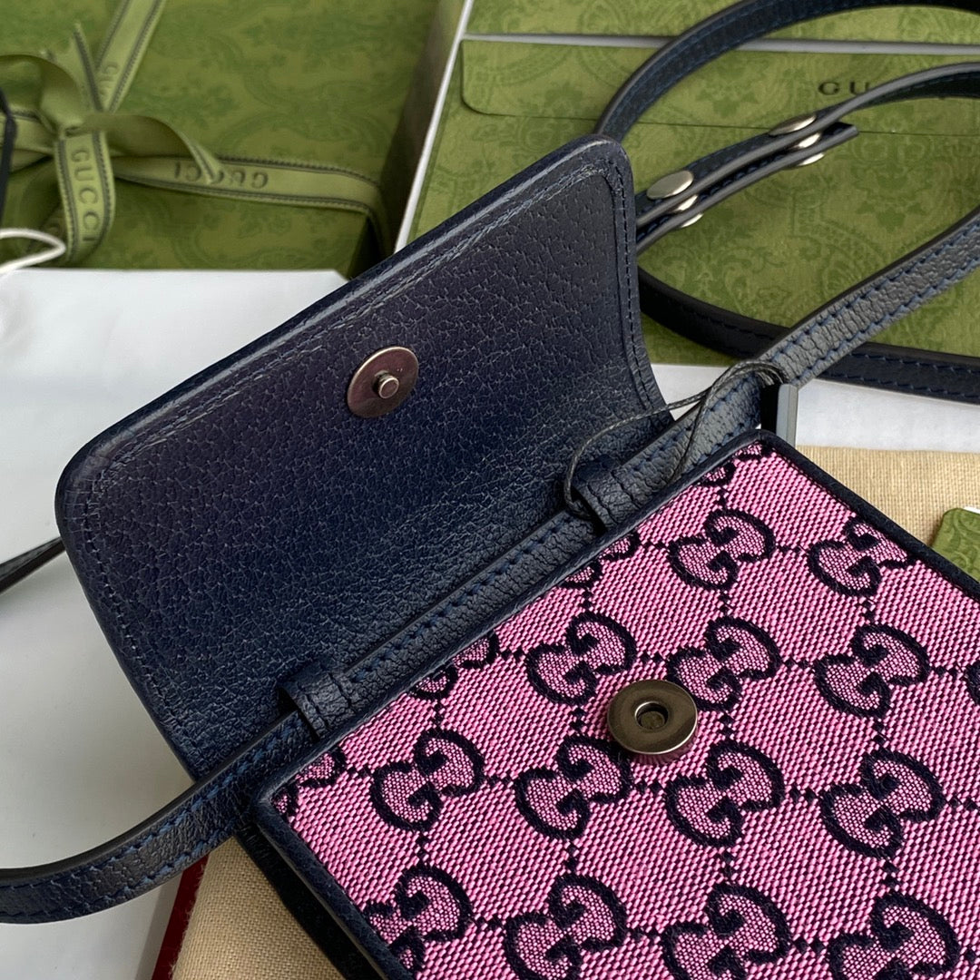 gg Mini Bag In Pink gg Canvas For Women 7in/18cm gg 657582