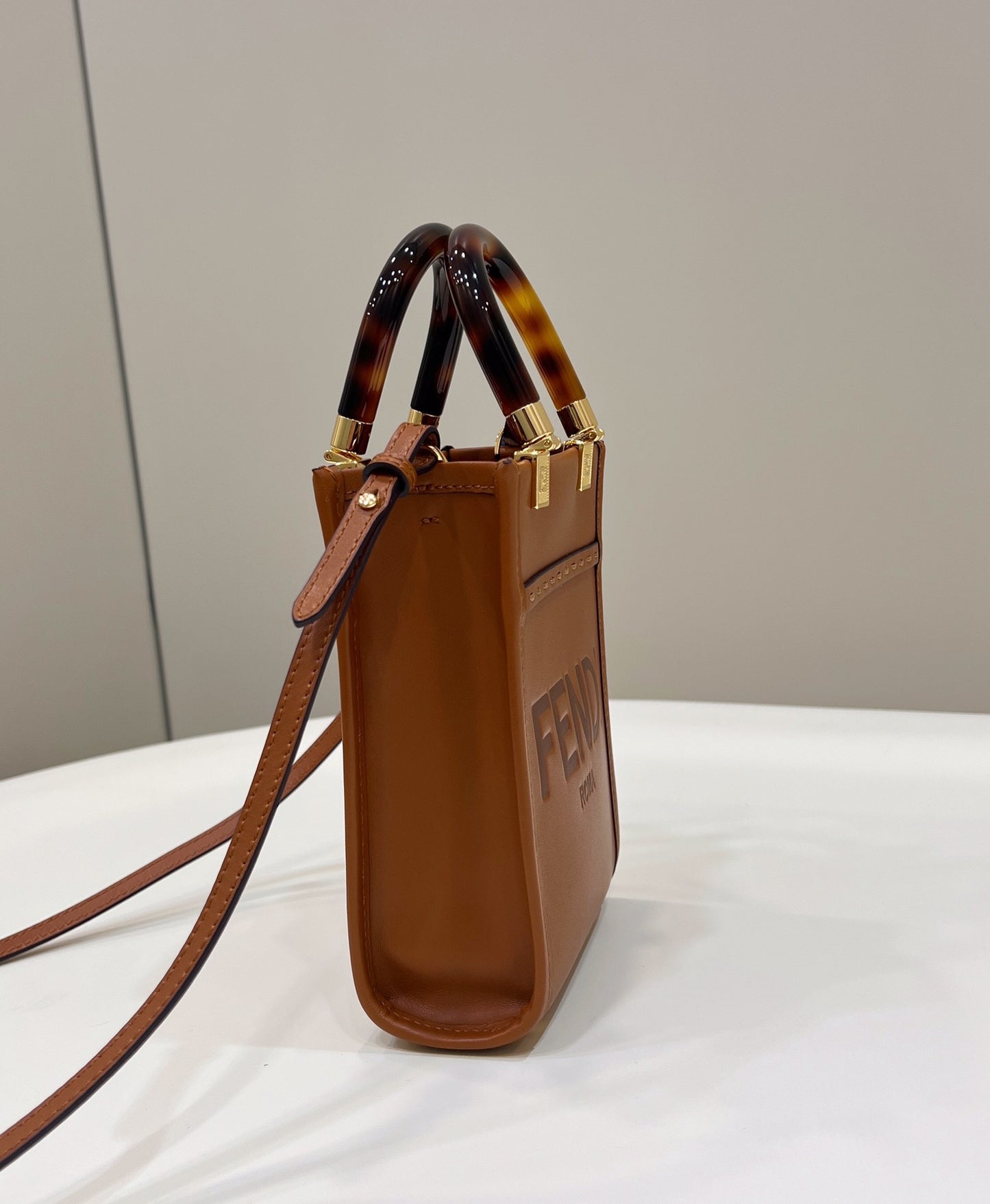 FI Sunshine Shopper Brown Mini Bag For Woman 13cm/5in
