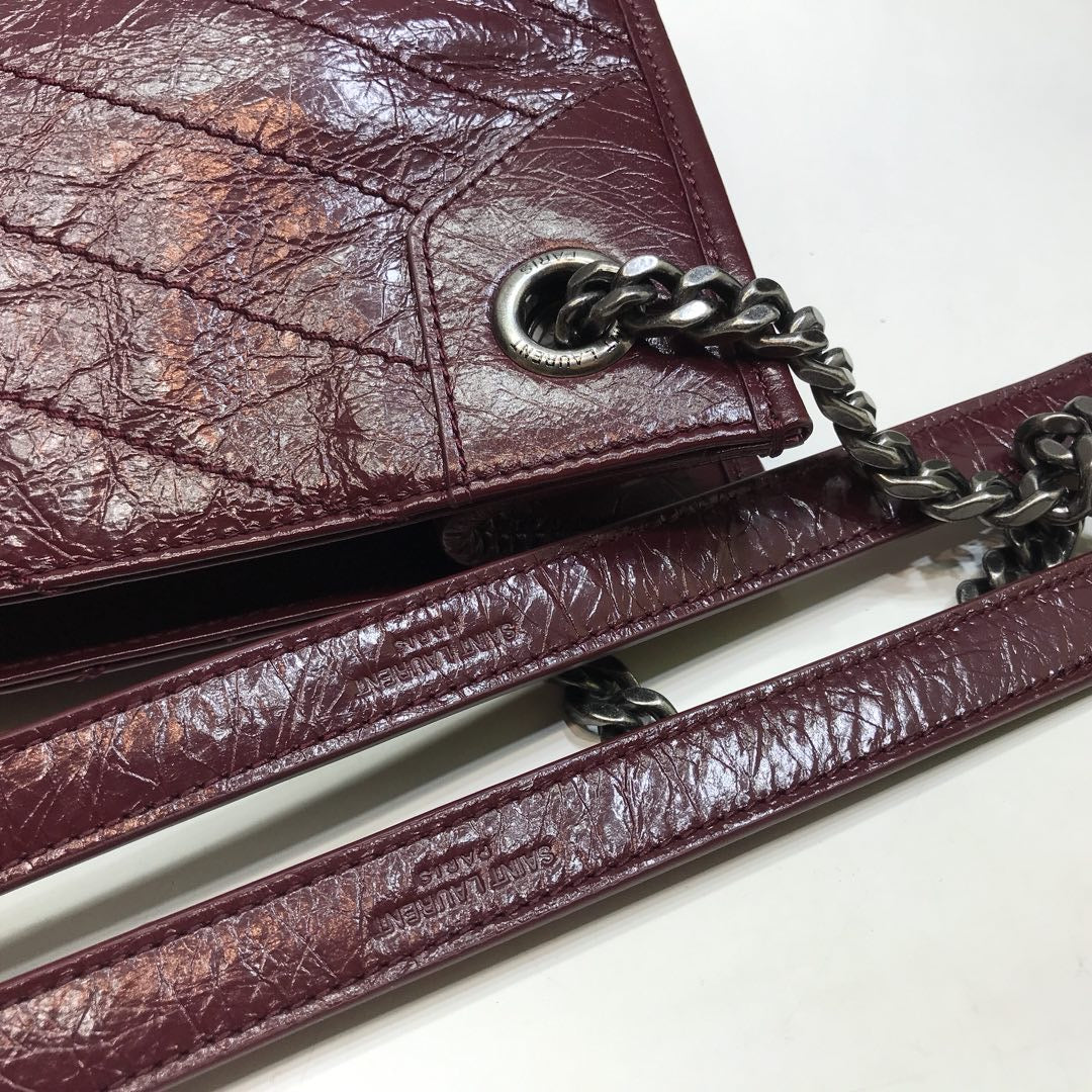 YSSL Niki Medium Shopping Bag Burgundy For Women 12.6in/32cm YSL