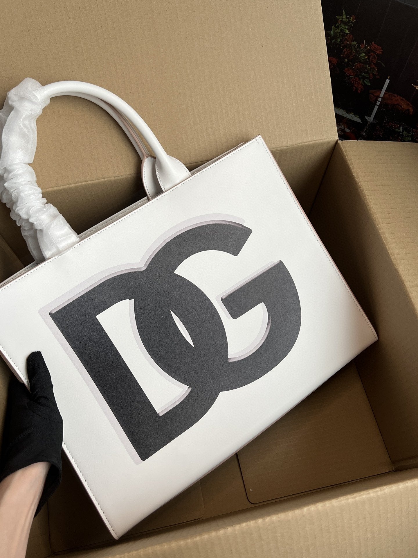 DG Small DG Daily Shopper With DG Logo Print White For Women 14.6in/37cm DG