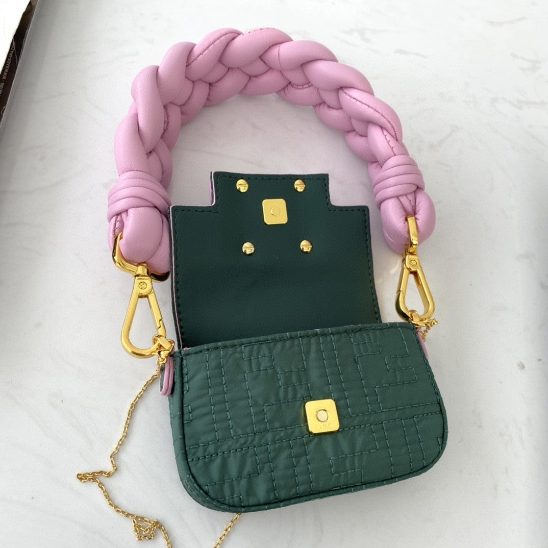 FI Nano Baguette Maxi Handle Pink and Green Bag For Woman 6.5cm/2.5in
