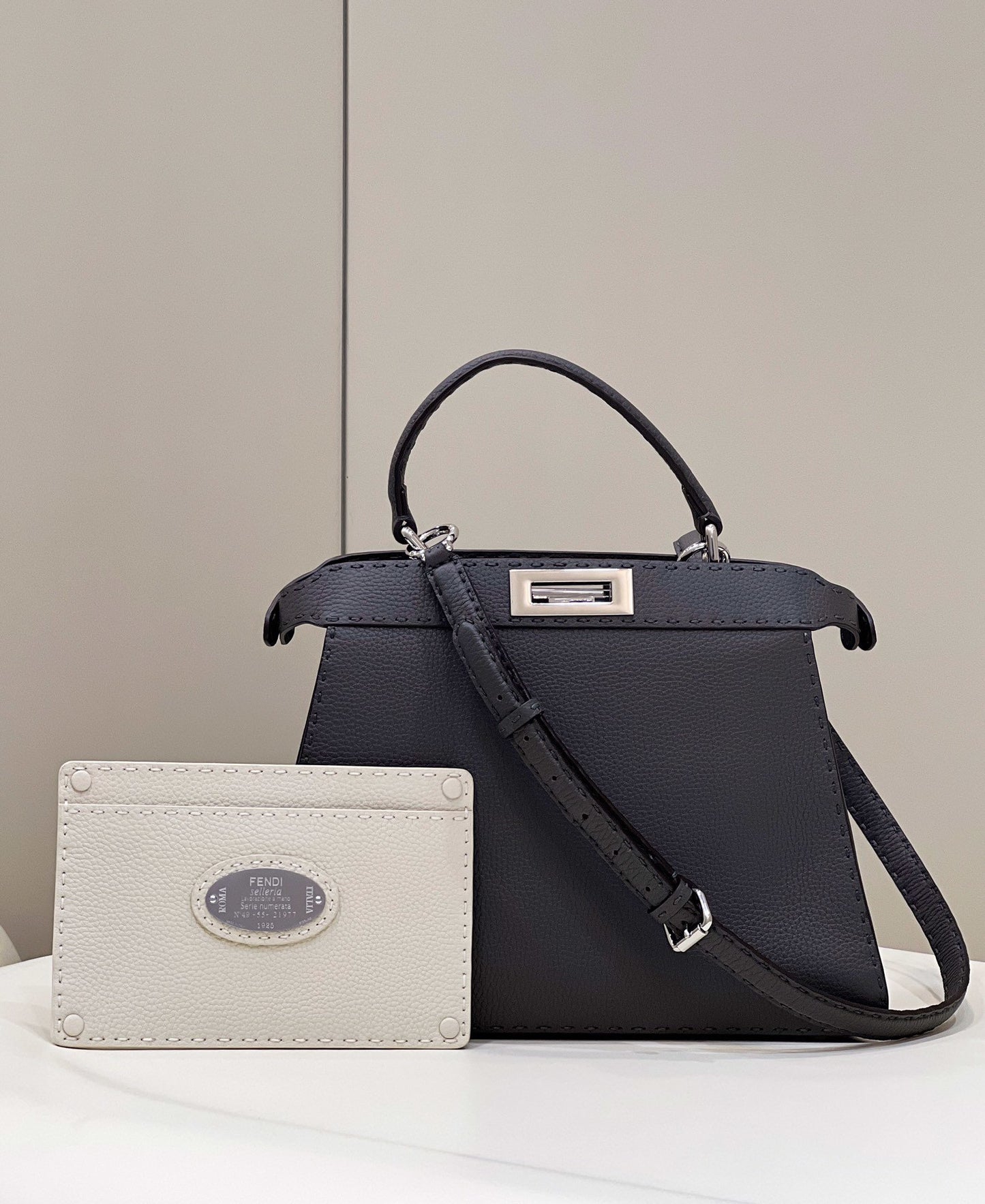 FI Peekaboo ISeeU Medium Black For Women, Women’s Handbags, Shoulder Bag 13.1in/33.5cm FF