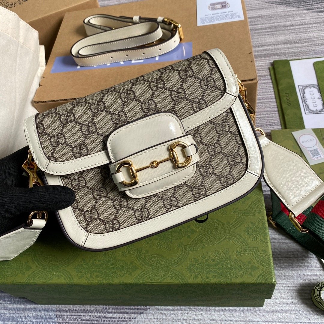 gg Horsebit 1955 gg Mini Bag White For Women, Women’s Bags 8in/21cm gg