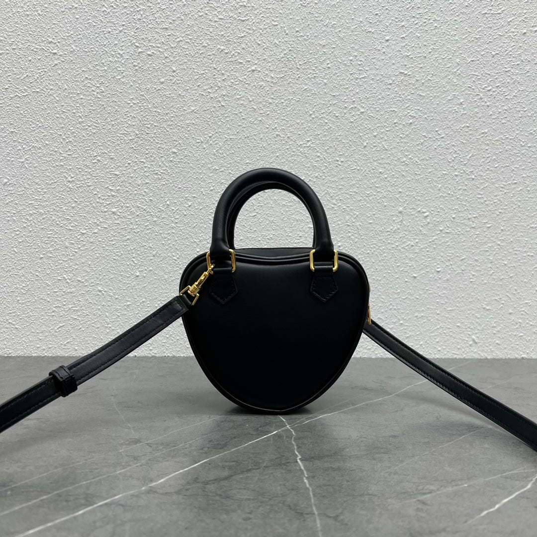 CE Medium Heart Bag Black For Women 6in/14.5cm