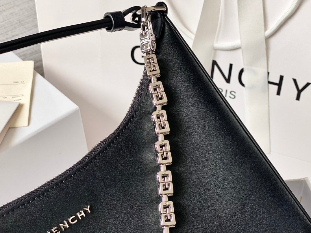 gv Medium Moon Cut Out Bag Black For Women, Handbags, Shoulder Bags 11.8in/30cm GVC BB50LWB1A4-001