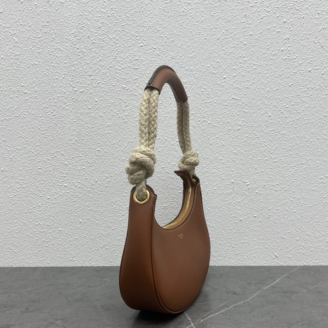 CE Mirror Hobo Bag Brown For Women 9.6in/24.5cm