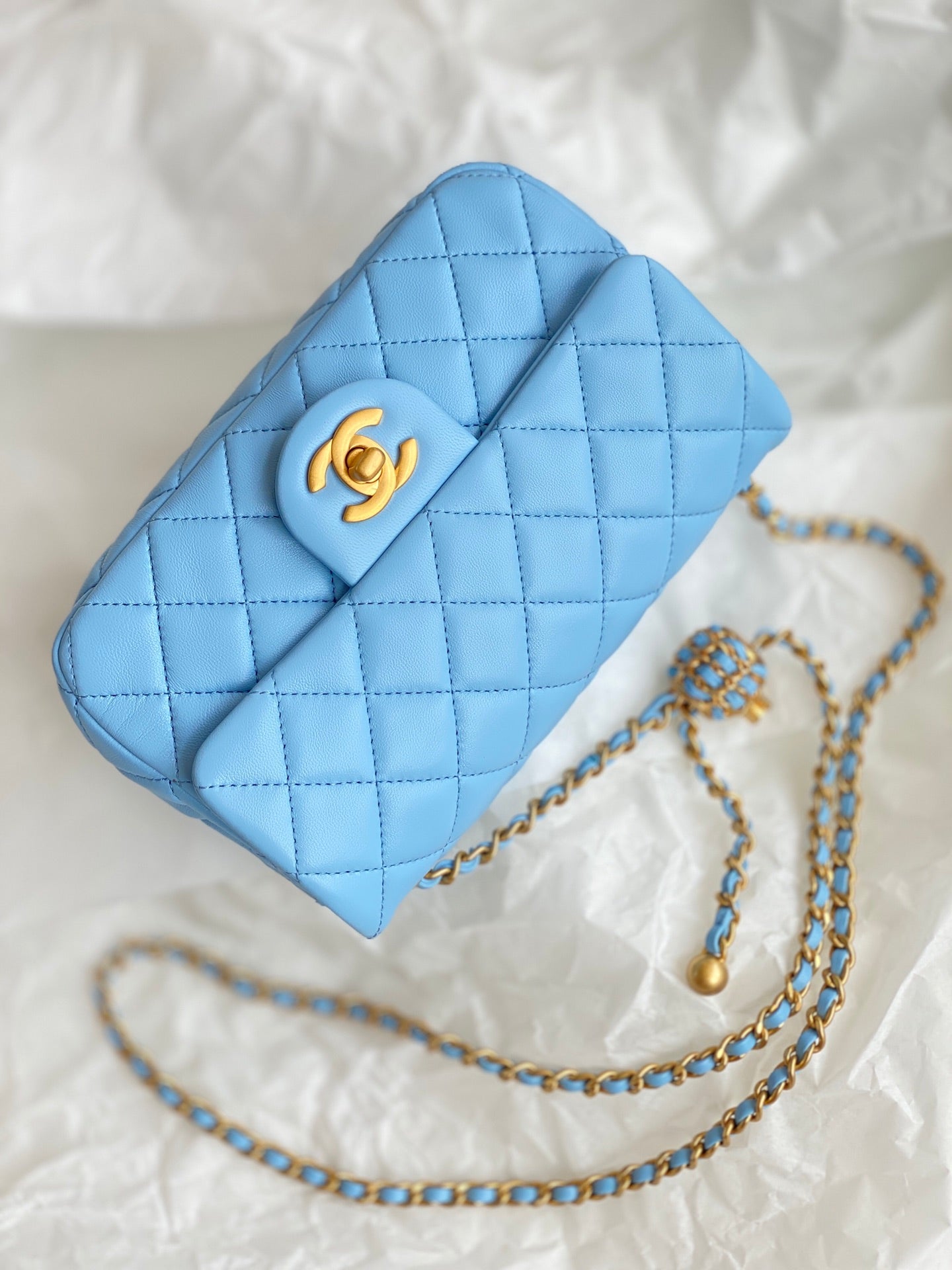 ChanelMini Flap Bag Blue For Women, Women’s Bags 7.9in/20cm